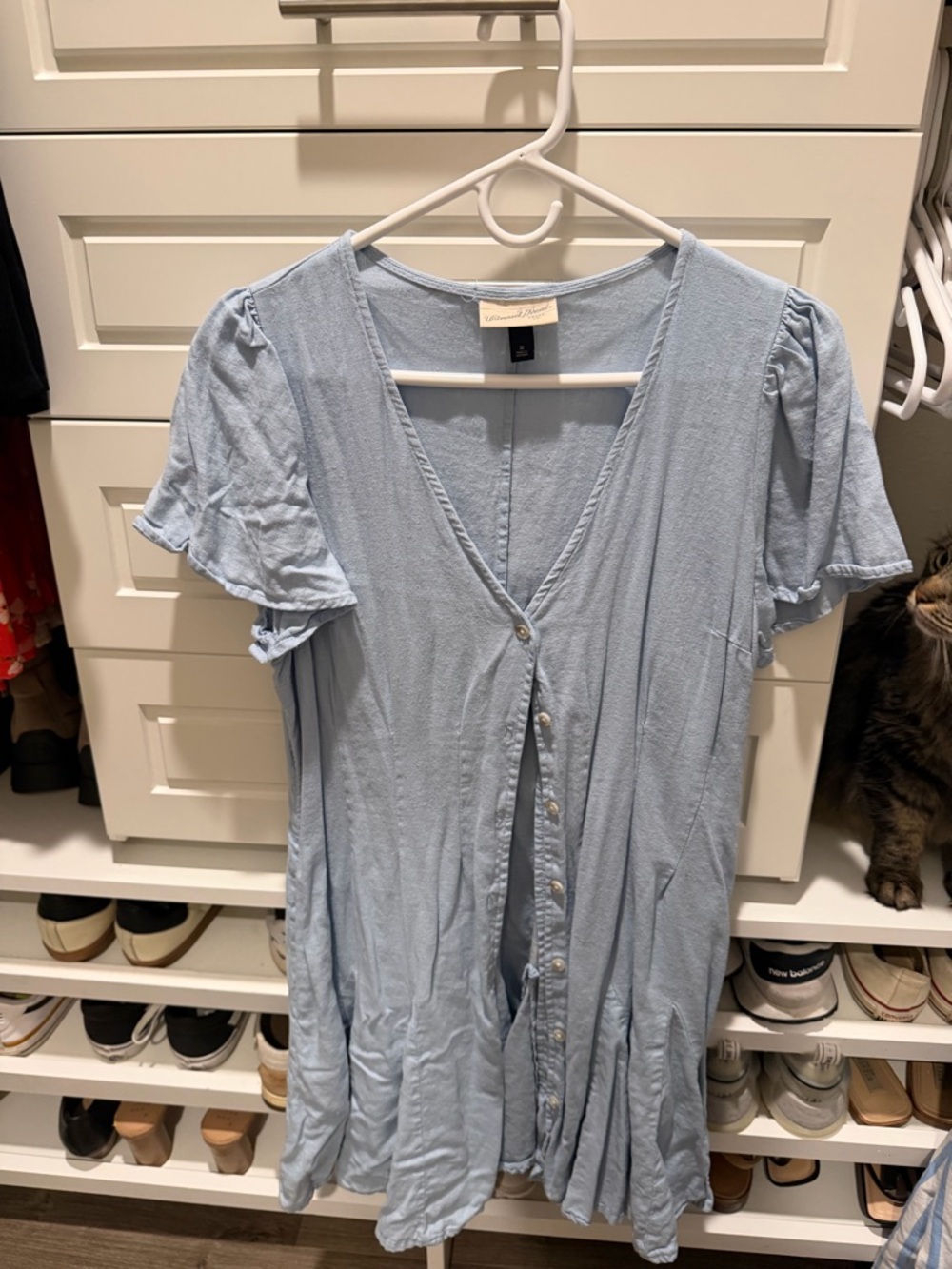 Universal Thread Light Blue Button-Front High-Low Dress - Picture 2 of 3